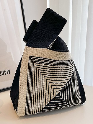 個性的なデザイン 幾何模様 配色 切り替え ハンドバッグ