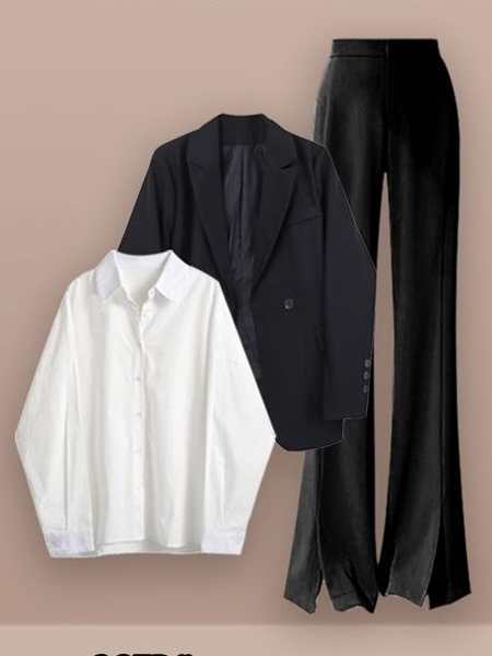 ブラック/ スーツ＋ホワイト/シャツ