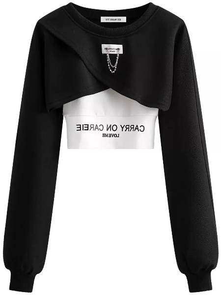 ブラック/Tシャツ+ホワイト/キャミソール