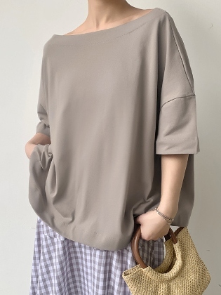 【M~XL】多色入り 無地 シンプル ラウンドネック 定番 半袖 レディース 春夏 Tシャツ